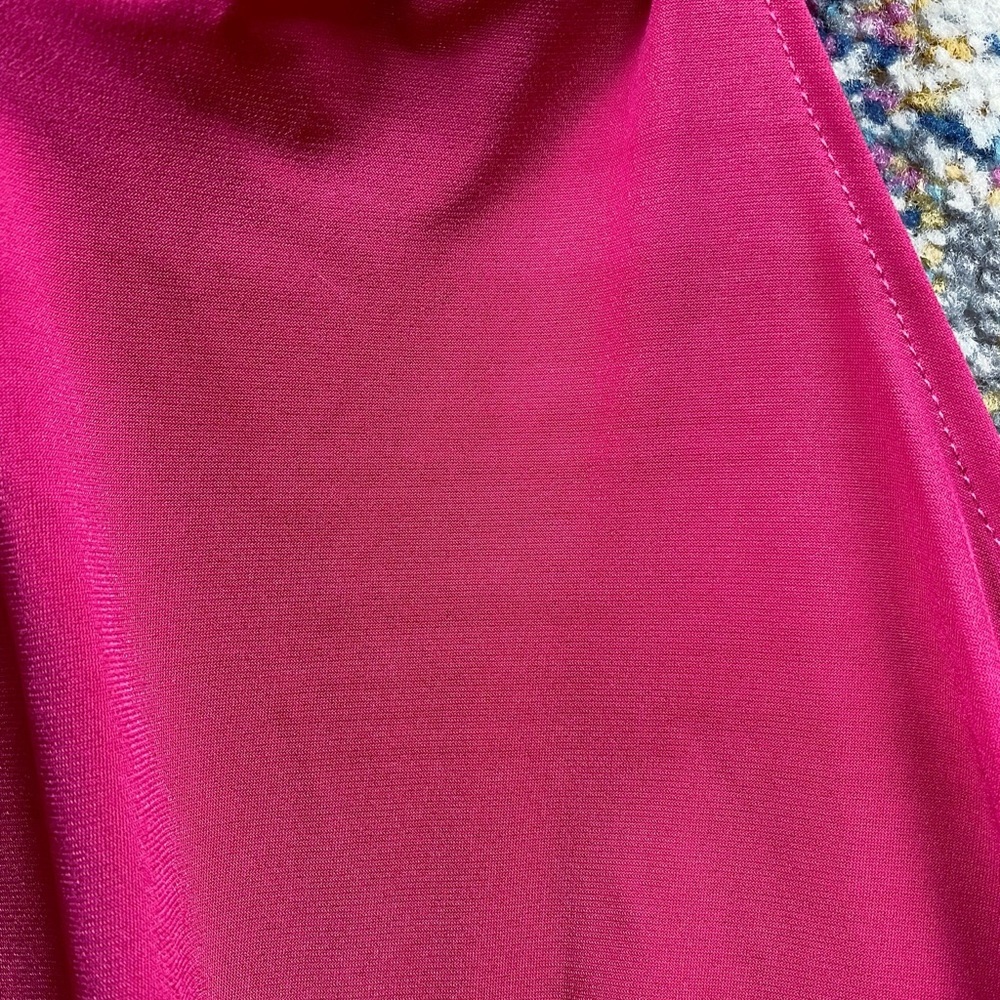 Vintage Y2K Hot Gal Fuchsia Pink Crossover Deep V Top Size Large - Picture 7 of 7